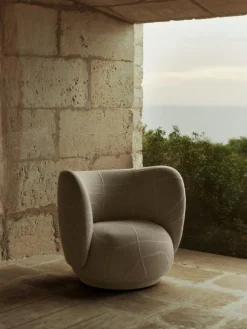 Ferm Living Fåtöljer-Rico Loungefåtölj Louisiana, Sand / Svart