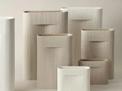 Ridge Vas 35 cm, Off-white