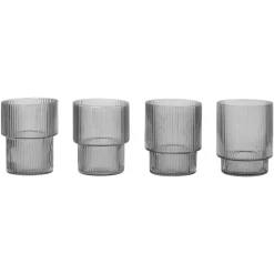 Ferm Living Snapsglas & Avecglas|Dricksglas-Ripple Glas 4-pack 20 cl, Klar