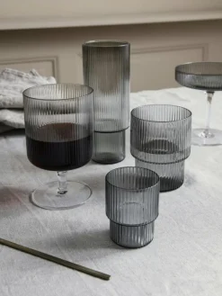 Ferm Living Snapsglas & Avecglas|Dricksglas-Ripple Glas 4-pack 20 cl, Klar
