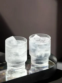 Ferm Living Snapsglas & Avecglas|Dricksglas-Ripple Glas 4-pack 20 cl, Klar