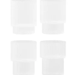 Ferm Living Snapsglas & Avecglas|Dricksglas-Ripple Glas 4-pack 20 cl, Klar