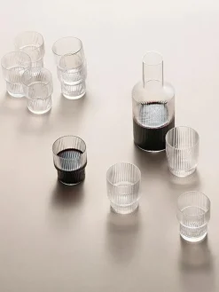 Ferm Living Vattenkaraffer & Vattenkannor-Ripple Karaff 1 L, Klar