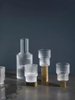 Ferm Living Vattenkaraffer & Vattenkannor-Ripple Karaff 1 L, Klar