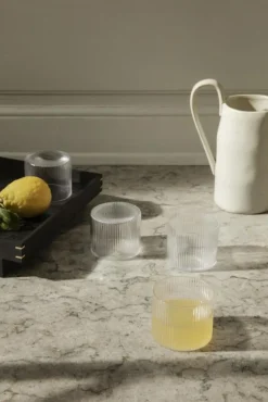 Ferm Living Dricksglas-Ripple Low Dricksglas 4-pack, Klar
