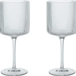 Ferm Living Vinglas-Ripple Rödvinsglas 2-pack, Frosted