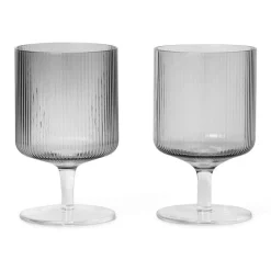 Ferm Living Vinglas-Ripple Wine Glass 2 pcs. Vinglas 2-pack Klar