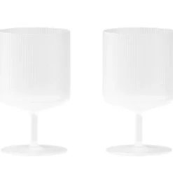 Ferm Living Vinglas-Ripple Wine Glass 2 pcs. Vinglas 2-pack Klar