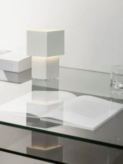 Romb Mini Bordslampa Portabel, Cotton