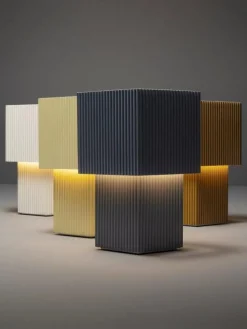 Romb Mini Bordslampa Portabel, Cotton