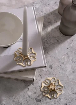 Skultuna Ljuslyktor-Rosen Ljusstake, Silverpläterad Mässing