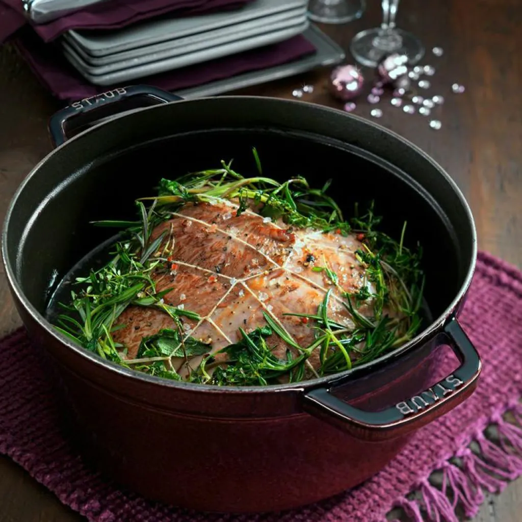 Staub Grytor-Rund Gryta i Gjutjärn 6,7 L, Grön