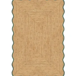 Layered Jutemattor-Scallop Jutematta 75x200 cm, Misty Blue