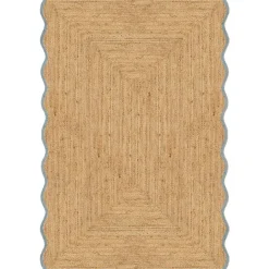 Layered Jutemattor-Scallop Jutematta 75x200 cm, Misty Blue