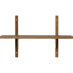 Sector Single Narrow Hylla 34x54 cm, Rökt Ek/Mässing