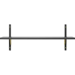 Ferm Living Vägghyllor-Sector Single Wide Hylla 34x87 cm, Rökt Ek/Mässing