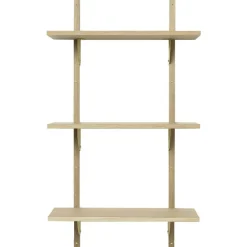 Sector Tripple Narrow Hylla 54x102 cm, Rökt Ek/Mässing