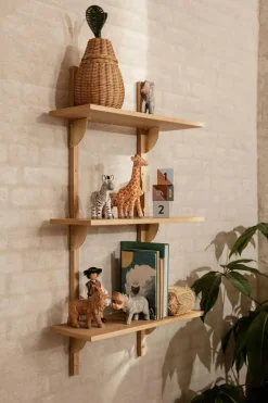 Sector Tripple Narrow Hylla 54x102 cm, Rökt Ek/Mässing