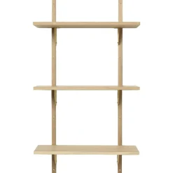 Sector Tripple Narrow Hylla 54x102 cm, Rökt Ek/Mässing