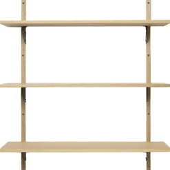 Sector Tripple Wide Hylla 87x102 cm, Ek/Svart Mässing