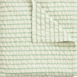 Barn Garbo & Friends Barnfiltar-Seersucker Babyfilt 110x110 cm, Stripe Emerald