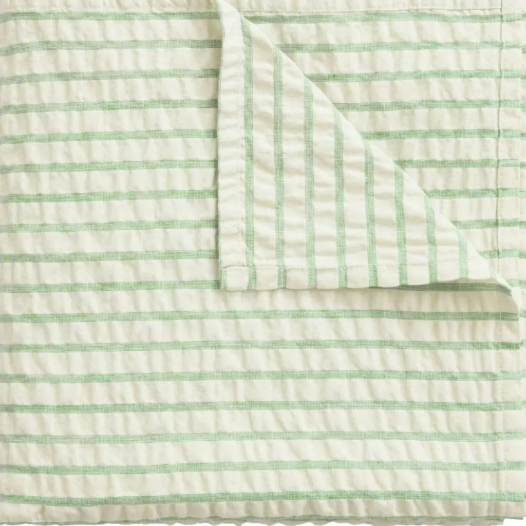 Barn Garbo & Friends Barnfiltar-Seersucker Babyfilt 110x110 cm, Stripe Emerald