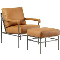 Jonas Ihreborn Fotpallar-Seventy Five Fotpall Läder, Challenger Brandy