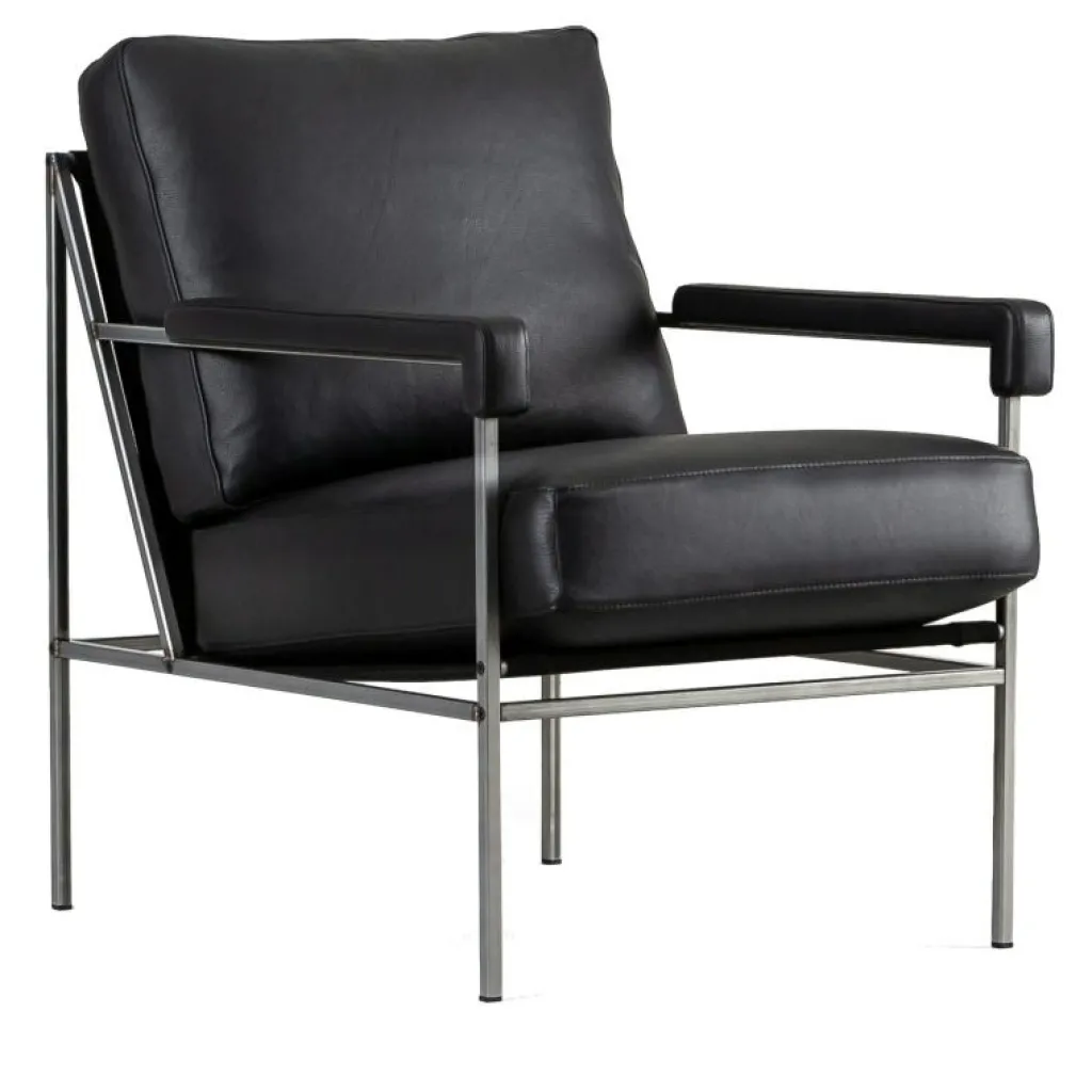 Jonas Ihreborn Fåtöljer-Seventy Five Fåtölj Läder, Challenger Brandy / Beige Canvas