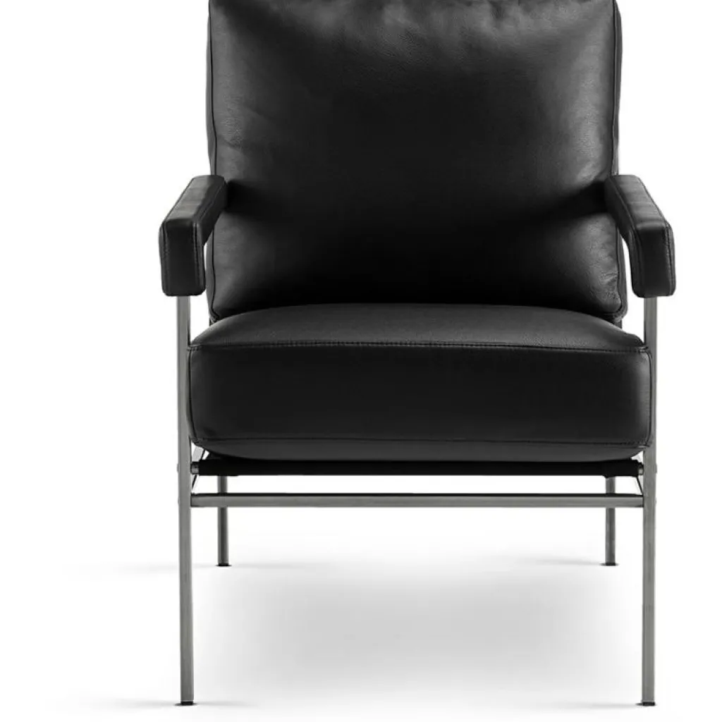 Jonas Ihreborn Fåtöljer-Seventy Five Fåtölj Läder, Challenger Brandy / Beige Canvas