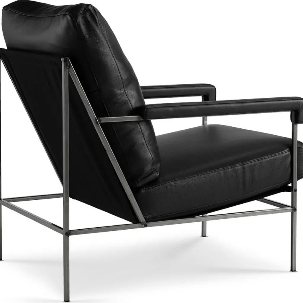 Jonas Ihreborn Fåtöljer-Seventy Five Fåtölj Läder, Challenger Brandy / Beige Canvas