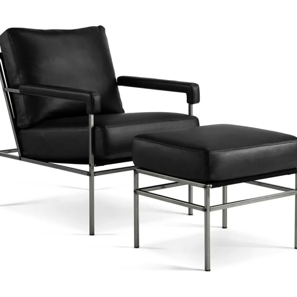 Jonas Ihreborn Fåtöljer-Seventy Five Fåtölj Läder, Challenger Brandy / Beige Canvas