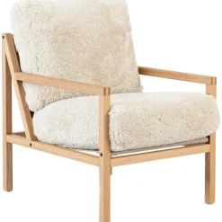 Jonas Ihreborn Fåtöljer-Seventy Five Wood Fåtölj, Ek / Fårskinn Scandinavian Grey