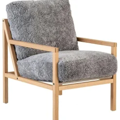 Jonas Ihreborn Fåtöljer-Seventy Five Wood Fåtölj, Ek / Fårskinn Scandinavian Grey