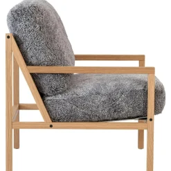 Jonas Ihreborn Fåtöljer-Seventy Five Wood Fåtölj, Ek / Fårskinn Scandinavian Grey