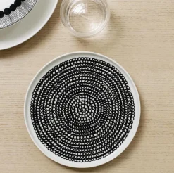 Marimekko Mattallrikar-Siirtolapuutarha Tallrik 20 cm, Vit/Svart