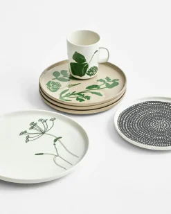 Marimekko Mattallrikar-Siirtolapuutarha Tallrik 20 cm, Vit/Svart