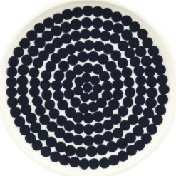 Marimekko Mattallrikar-Siirtolapuutarha Tallrik 20 cm, Vit / Mörkblå