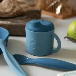 Barn Sebra Barnmuggar-Silicone Lock, Blå