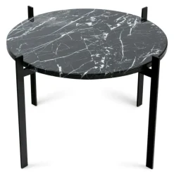 Single Deck Bord, Svart Underrede, Grå Marmor