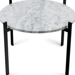 OX Denmarq Sidobord & Avlastningsbord-Single Deck Table, Marble White Matt Ø50, Black Frame