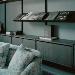 Skåp Låg Med Dörrar, Svart Ask