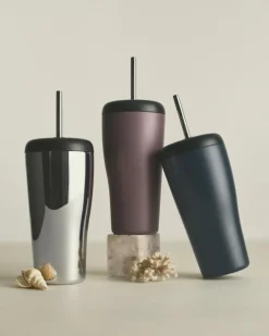 Georg Jensen Termosar-SKY Travle Mugg Med Sugrör, Blå