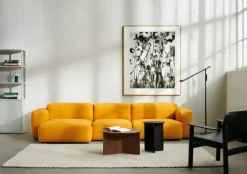 HAY Soffbord-Slit Bord Runt Ø65, Svart Lackad Ek