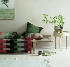 Røros Tweed Prydnadskuddar & Fodral-Åsmund Gradient Kudde 50x50 cm, Turkos / Röd