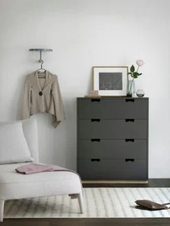 Asplund Byråer-Snö A Byrå, Vit / Ek