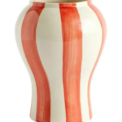 HAY Vaser-Sobremesa Stripe Vas 22 cm Vit/