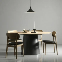 Decotique Matbord Och Barbord-Social Matbord Naturlig Ek / Svart Ek, 220 cm