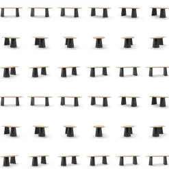 Decotique Matbord Och Barbord-Social Matbord Naturlig Ek / Svart Ek, 220 cm