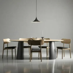 Decotique Matbord Och Barbord-Social Matbord Naturlig Ek / Svart Ek, 220 cm