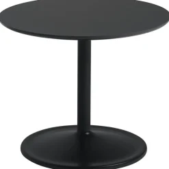 Soft Sidobord Ø48x40 cm, Massiv Rökt Ek / Svart